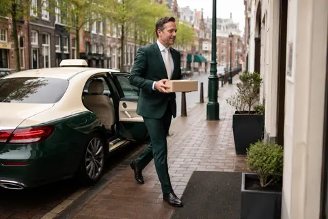 Urgent package delivery by taxi in The Hague